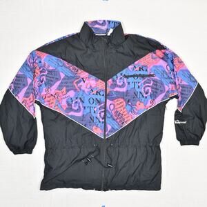 Reebok Women's Full Zip Windbreaker Jacket Polyester Multicolor Size LT BodyWalk